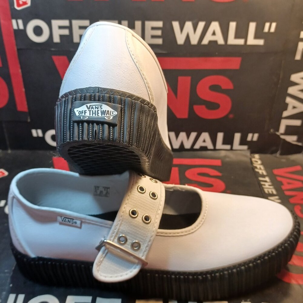 Vans Men's 8/Women's 9.5 Mary Jane Creeper Grunge Ballet White/Black VN000D07YB2
